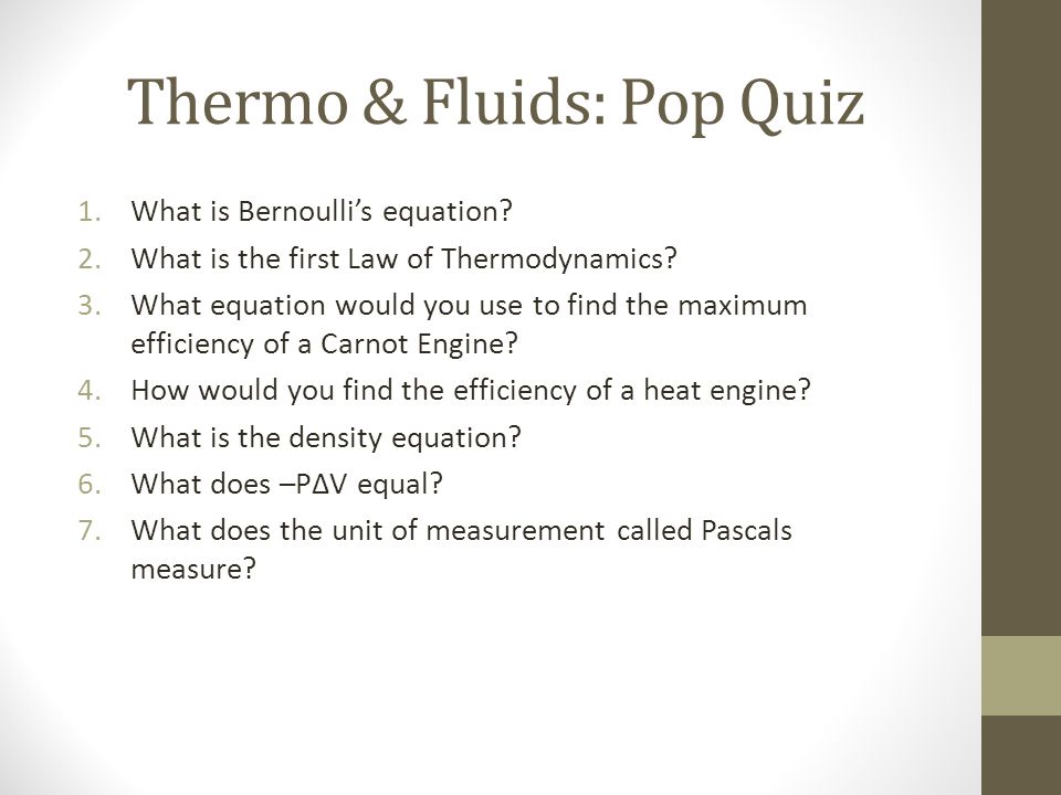 Thermofluids iii homework